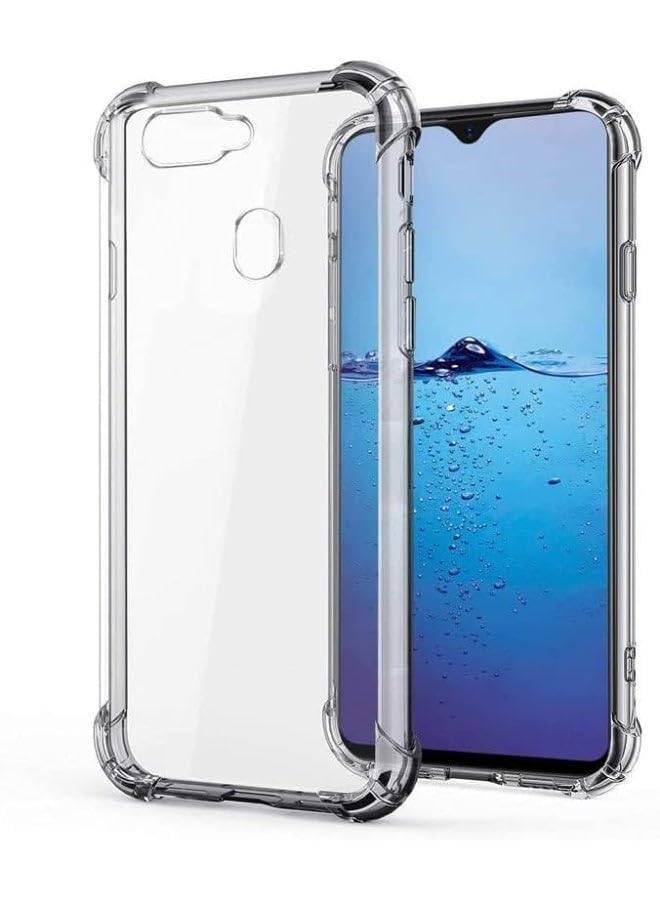 جراب متوافق مع Oppo F9 / A7X، غطاء سيليكون شفاف TPU Gorilla Anti-Smash Protector للكاميرا وزوايا مقاومة للصدمات - شفاف