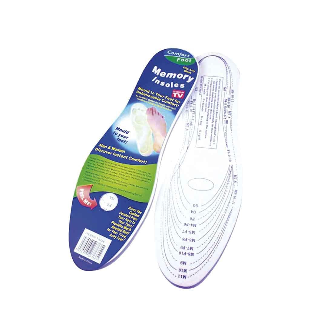 Generic Memory Foam Shoe Inserts - Unisex Adults - White - One Size - Heel Pain Relief