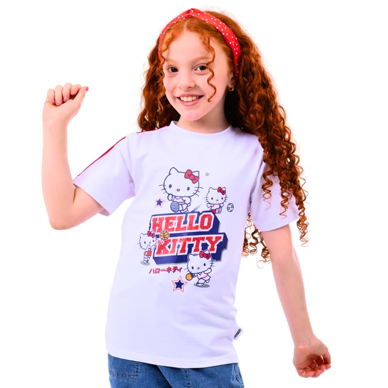Cotton Zone Hello kitty - Girls- Sanrio - Cotton- white- Sport t-shirt size