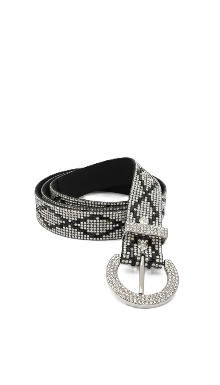 Nopatia Women's Rhinestone Waist Belt Bling Crystal Luxury Western Design with Horseshoe Buckle Elegant Belt Perfect for Matching Dresses, Jeans, Fashion Apparel.