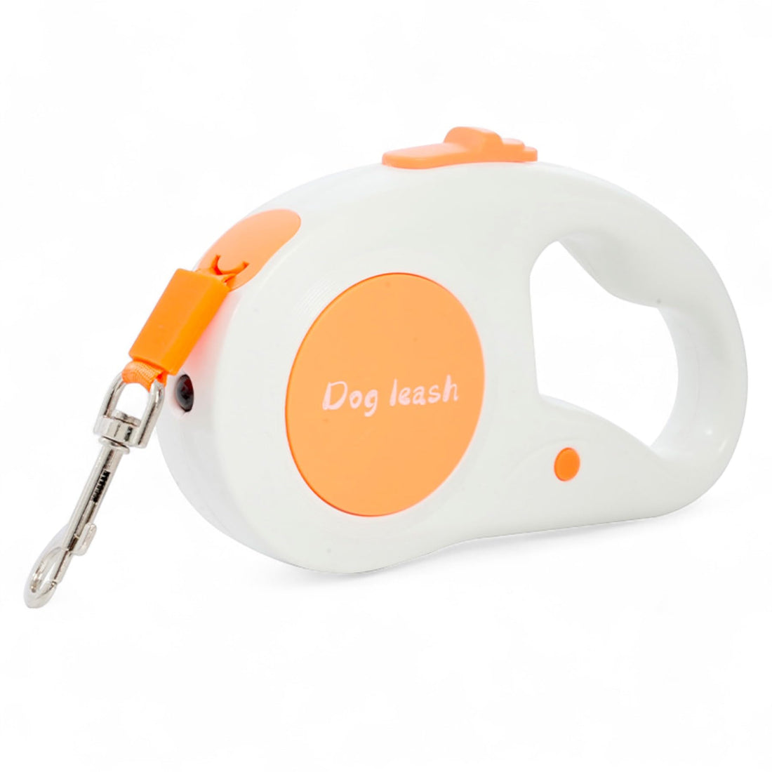 5 Meters Automatic Pet Leash with LED Front Light – Retractable Dog and Cat Leash with ABS & Durable Nylon – Stylish & Lightweight Design for Safe and Comfortable Walking Day and Night (Orange)