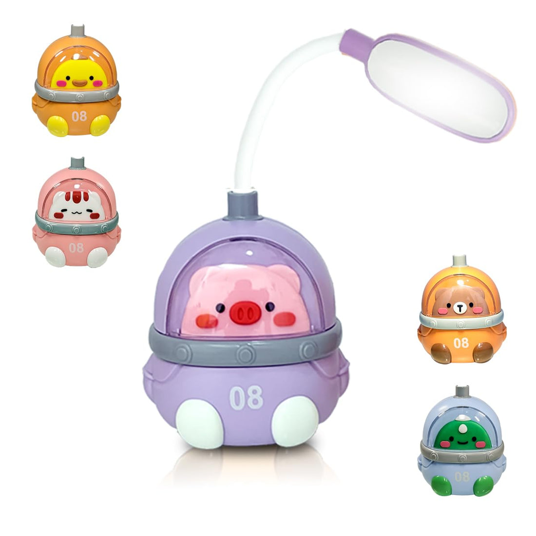Desk Lamp, Table Lamp, LED Desk Lamps for studying Foldable, with Cartoon Styling - Dual Brightness Levels, 2-Level Switch Adjustment, Strong & Low Light Modes, NO.CS326 (Purple)