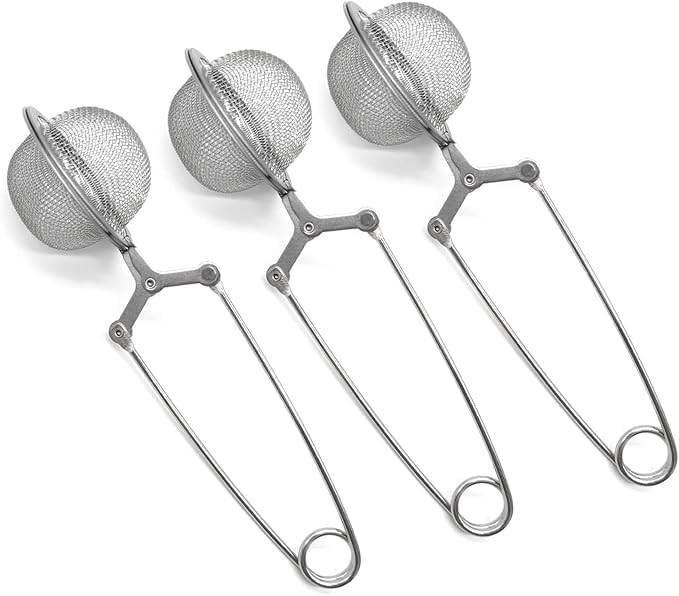 Stainless Steel Tea Infuser for Loose Tea, Spring Handle Tea Ball, Portable Spice Filter, 1.8 Inch 3 Pack