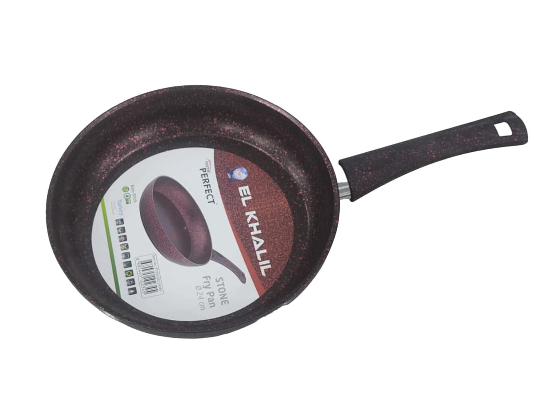 Home Perfect Turkish Granite Frying Pan, 24 cm, Black, Nonstick Coating