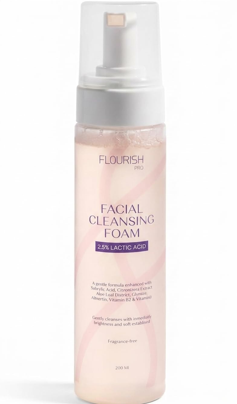 Flourish Facial Cleansing Foam, Exfoliating, Hydrating,For All Skin Types