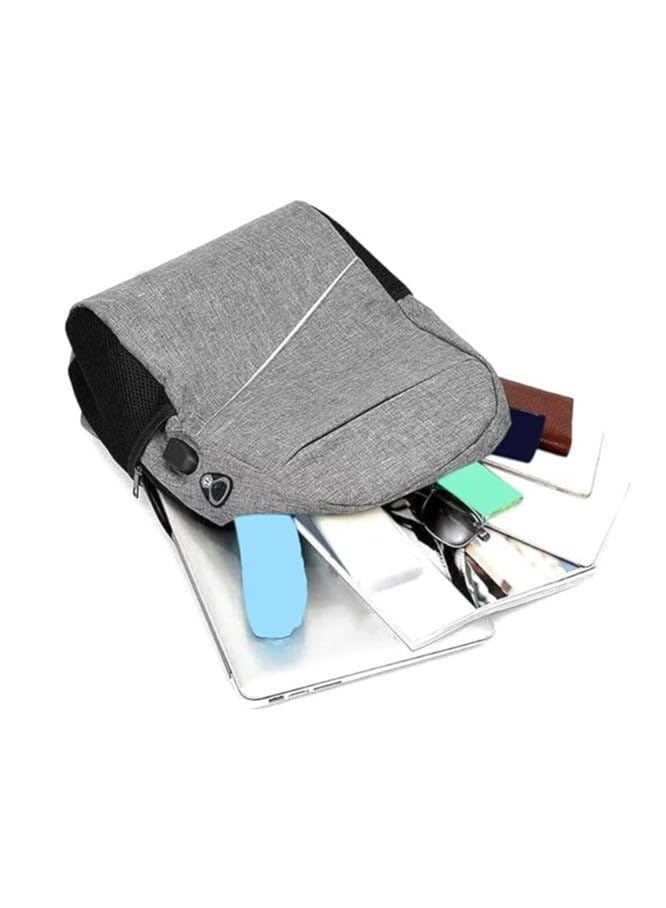 Laptop Backpack, Grey, Water Resistant, Anti Scratch, Messenger Bag, Travel Bag for Men, Women, Students, School, Hiking, Set of 3
