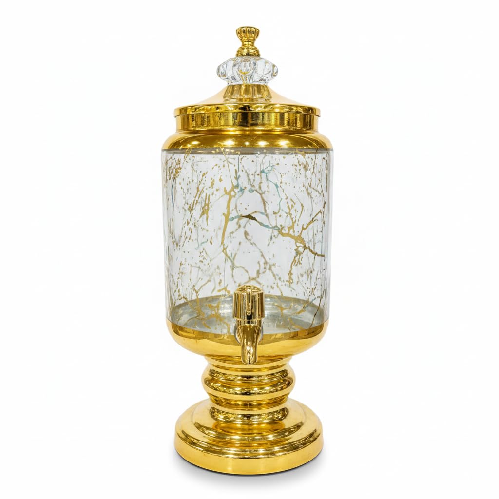 Home Care GG-1814 Gold-Accented Glass Juice Dispenser, Variant, Kitchen,Home Use