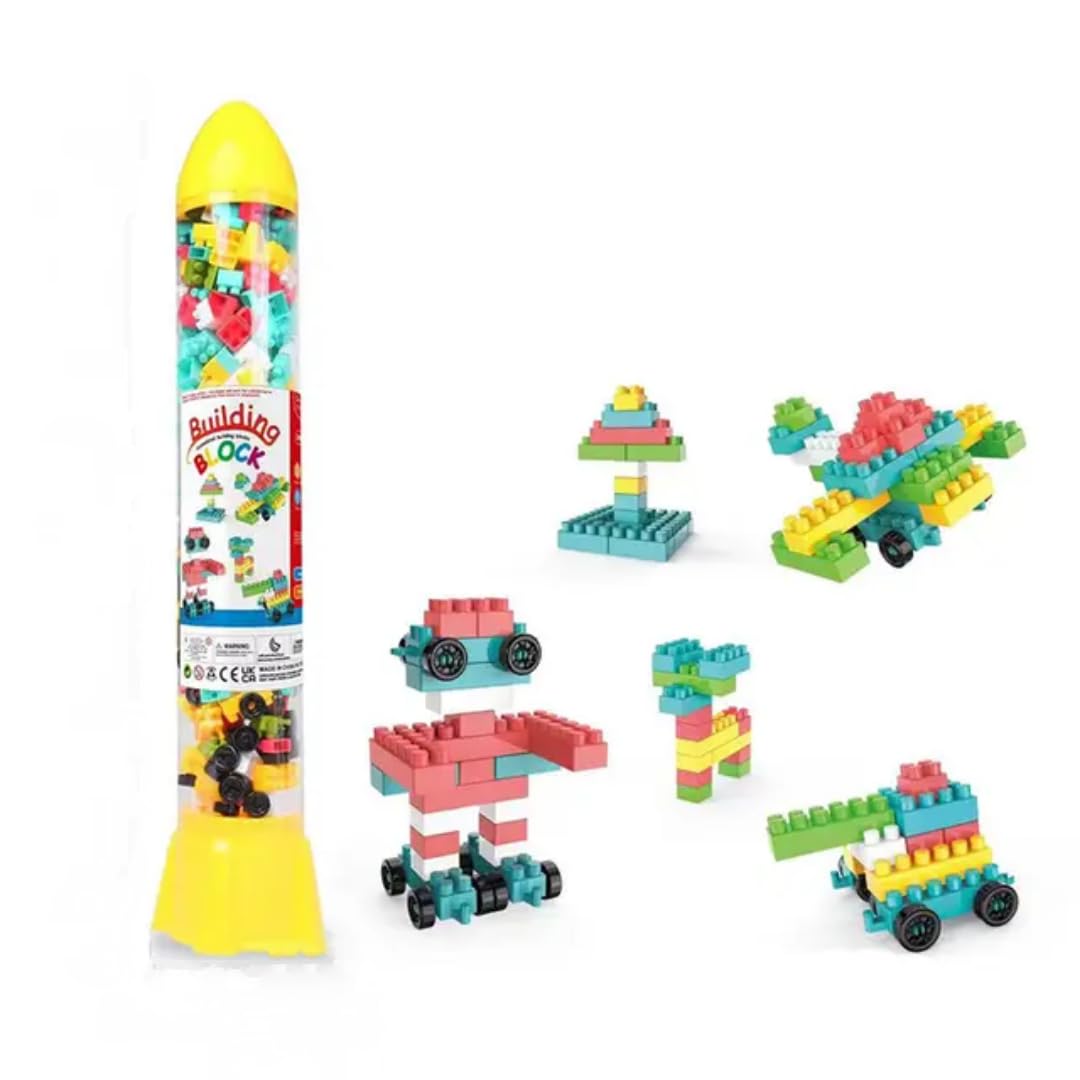Wonka Children's Blocks Development Skills Creative Thinking Gift Blocks Different Sizes and Models Multi Shapes and Colors (3 Large Rocket Cubes)
