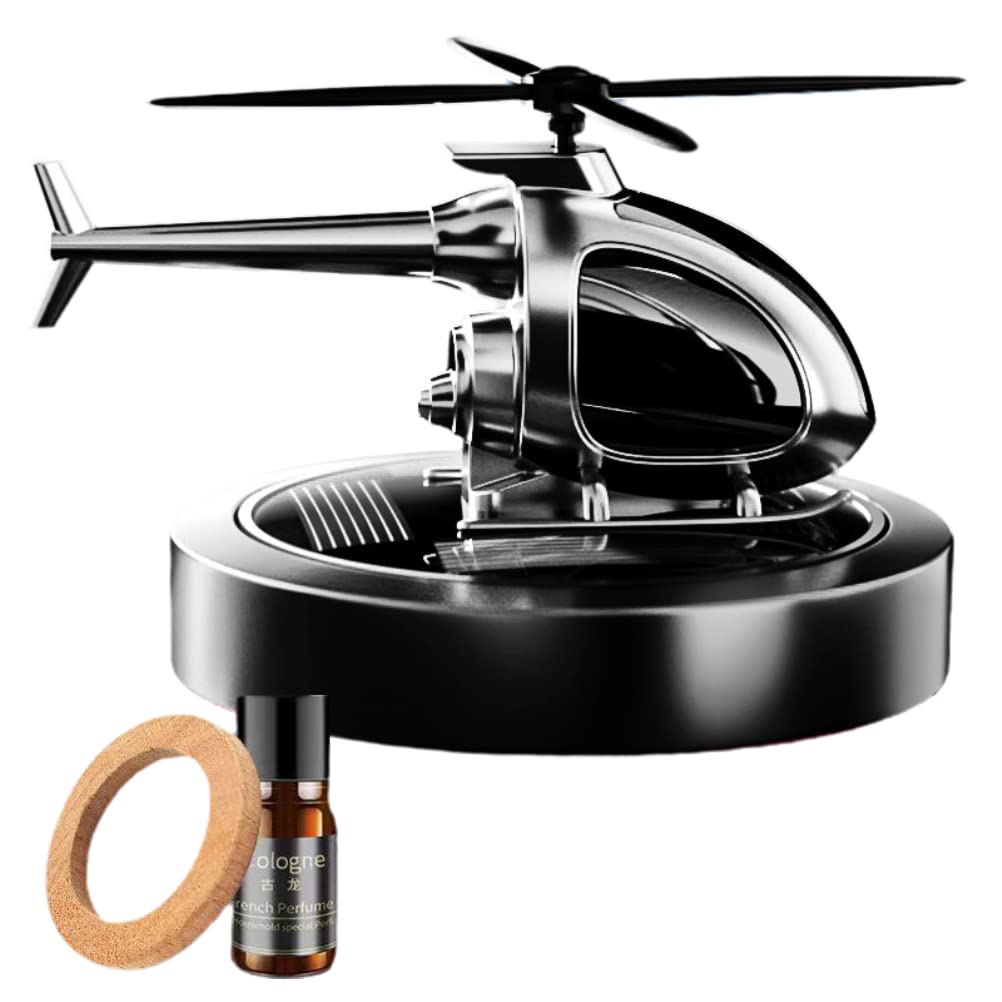 Solar Helicopter Car Air Freshener, Rotating Aromatherapy Diffuser for Car Interior Decoration Accessories