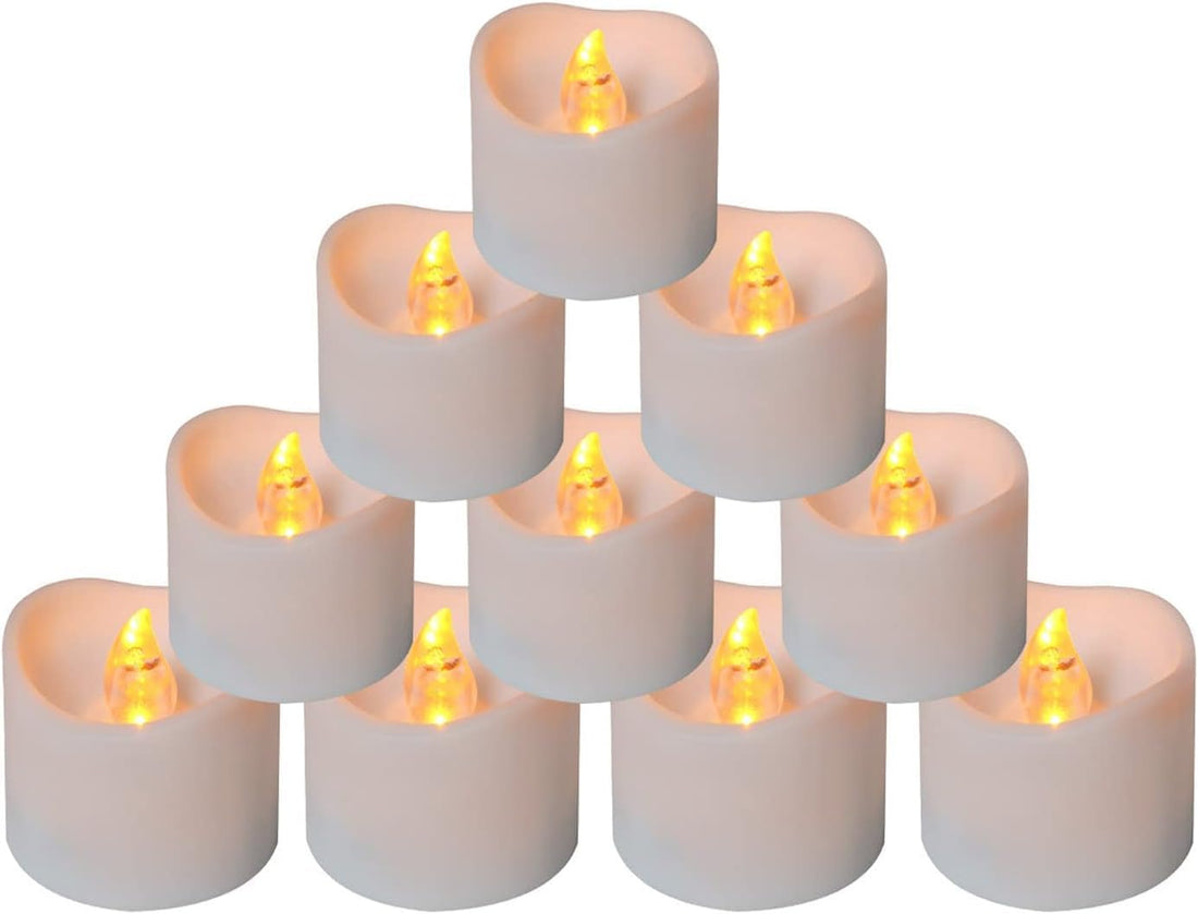 Circle M 24-Pack Flameless LED Tea Lights: Warm Yellow Flicker 3.5cm, 100+ Hours Battery Candles