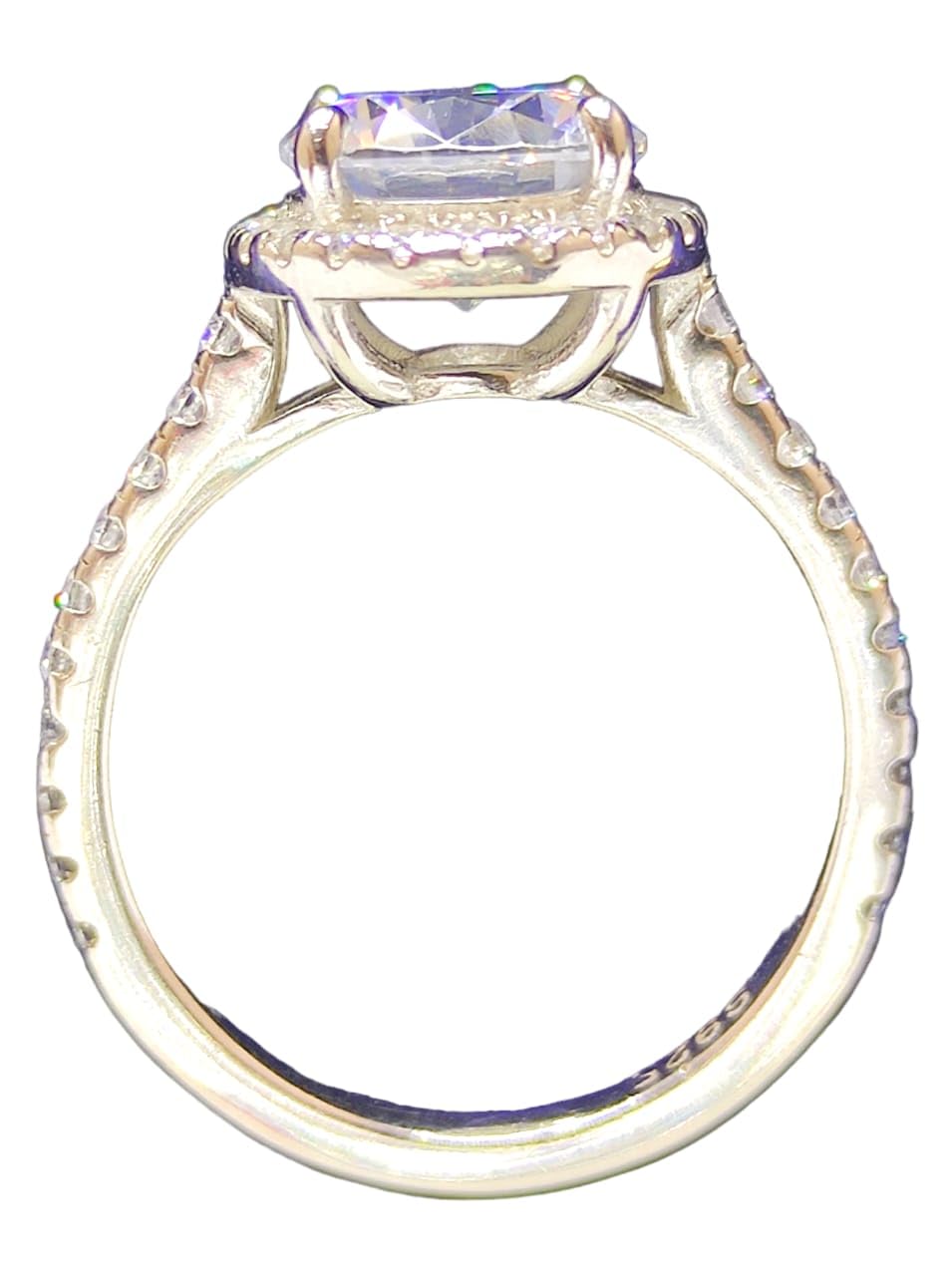 Women's 925 White Gold Plated Swiss Silver Ring Crowned with Genuine Zirconia Sparkling Beauty Model World Nicknamed The Beauty's Magic