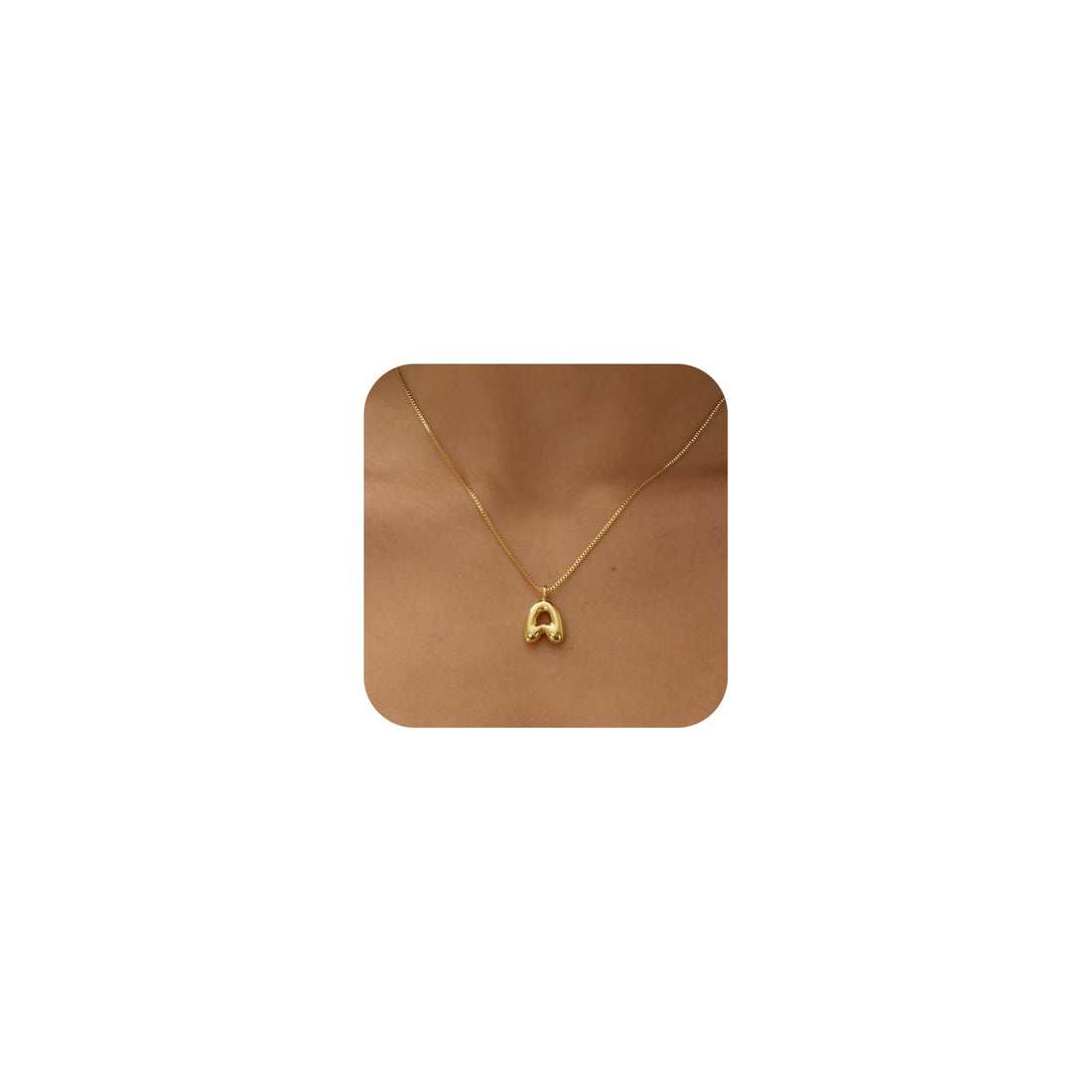 Thaivor Bubble Letter Necklace Gold 14K Gold Plated Necklace Initial Necklaces for Women Girls Dainty Bubble Alphabet Pendant Personalized Jewelry Gift