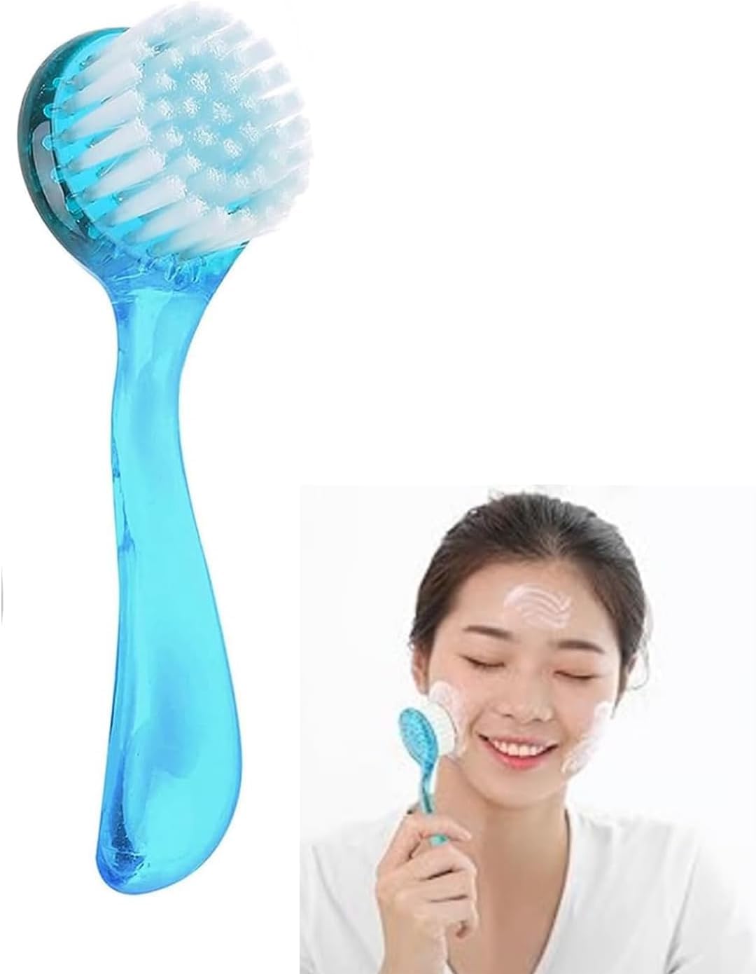 Facial and nails Cleansing Brush - Gentle Exfoliator, Deep Cleansing, Massaging Brush,Nail Cleaning Brush - Soft Brush for Home & Salon Use (multicolor)