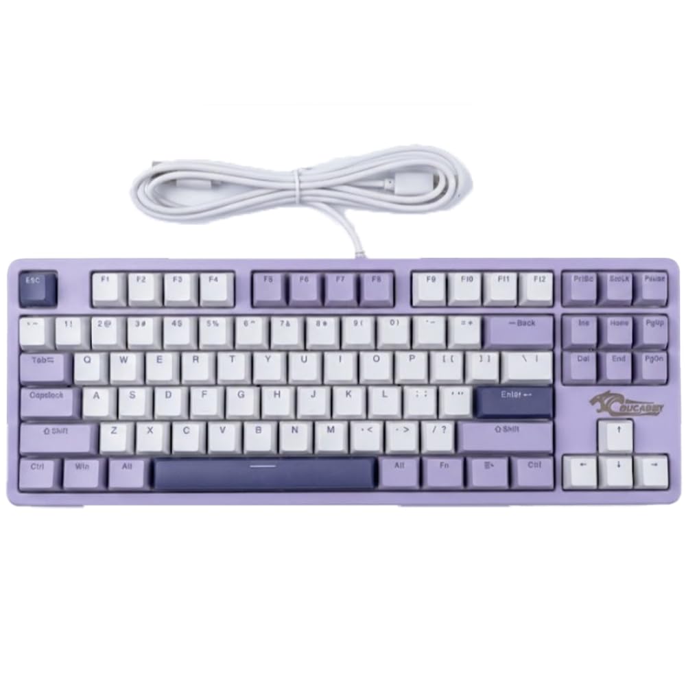 COUGAR-EGY G-871 Mechanical Gaming Keyboard, 87 Keys TKL Compact, Wired with Black Switches, Backlit for Windows PC/Mac (purpl and white)