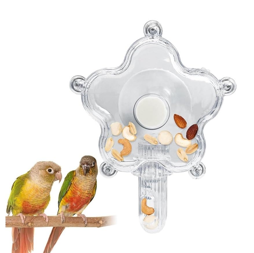 Star-Shaped Rotating Bird Foraging Toy - Interactive Food-Dispensing Puzzle for Parrots, Cockatiels & Small Birds