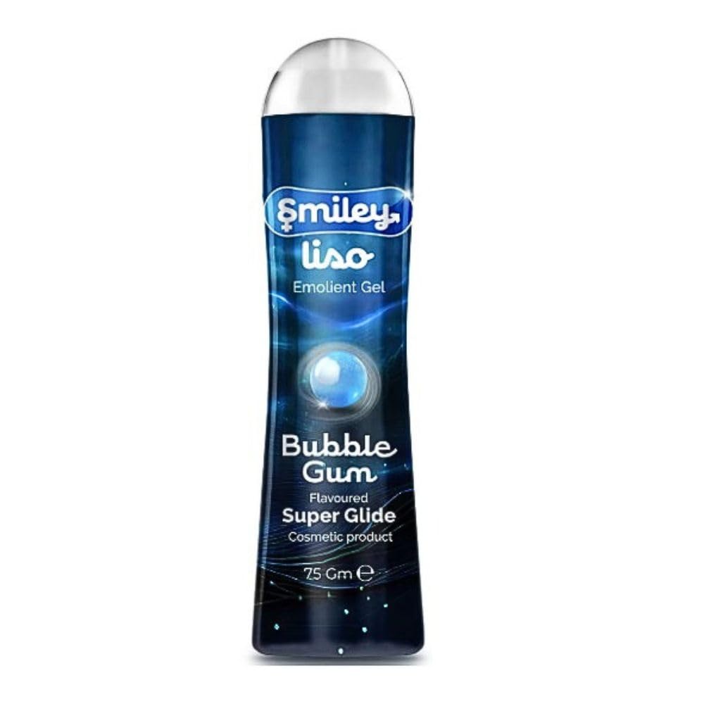 "Smiley Liso Lubricant Gel Bubble Gum 75g | Flavoured Personal Care Gel with Super Glide Effect | Water-Based, Non-Sticky, Skin-Friendly & Easy to Rinse | Long-Lasting Comfort & Smooth Feel"