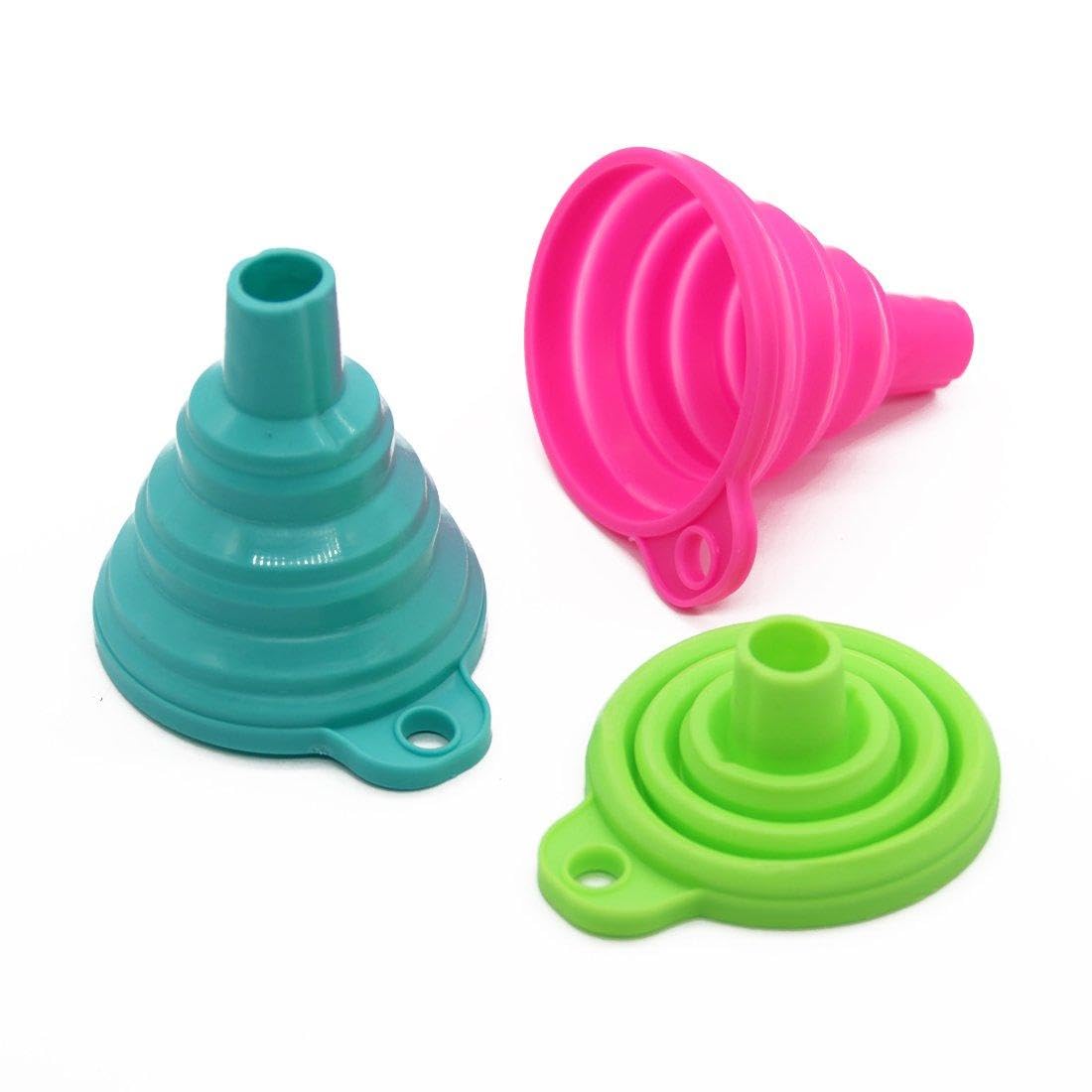 Collapsible Silicone Funnel Set - Ideal for Transfer Liquids and Powders - Essential Tools for Kitchen Cooking and Outdoor Camping, Now at 床 Just 4.U.Store