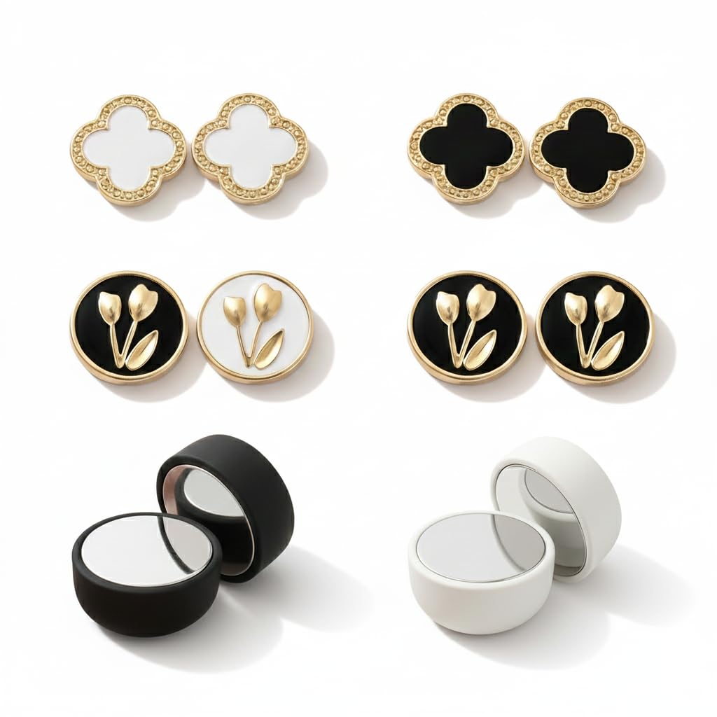 6 pairs No-Snag Magnetic Hijab Pins Set, Fabric-Safe Scarf Magnets, elegant