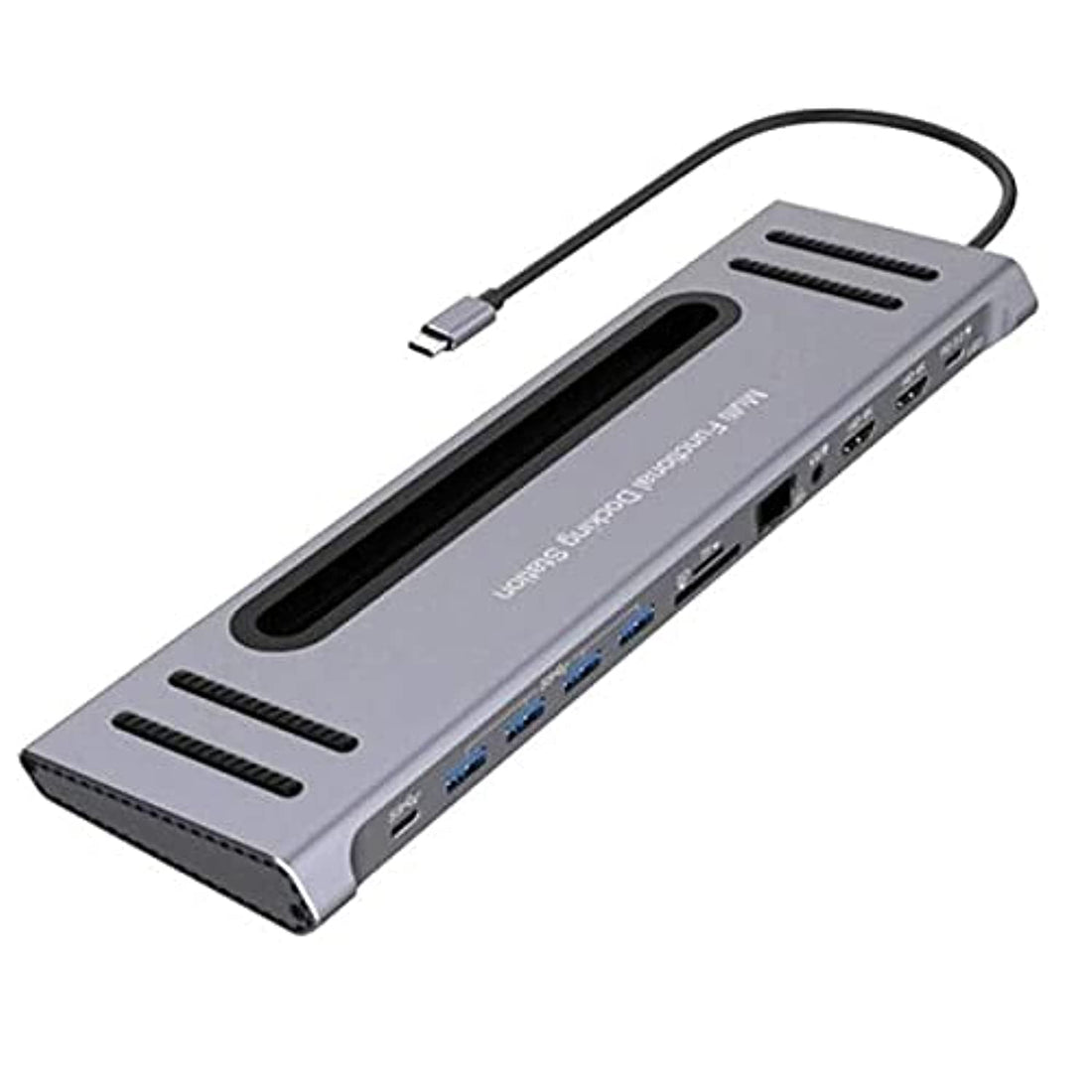 Onten All-in-one USB-C Multi Function Docking Station 12 in 1 (HDMI, USB 3.0, USB-C, 3.5mm Audio Jack, PD Charging, SD Slot, TF Slot, RJ45)