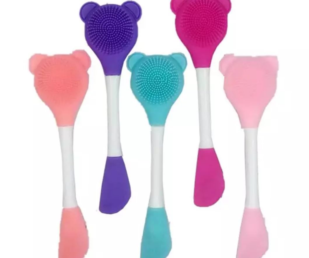 Silicone Face Mask Brush, Facial Mask Applicator, Makeup Removel Scrubber, Lips Face Cleansing Exfoliating Brush And Body Butter Applicator - (multi colour)
