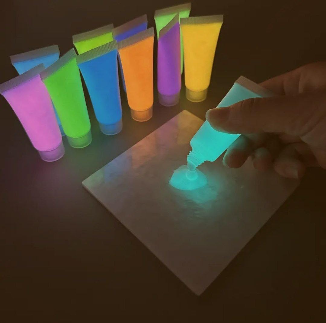 3 Pcs Glow Paint Colors Glow In The Dark Very Safe To Use On The Skin For Kids And Adults Can Be Removed From The Skin Easily