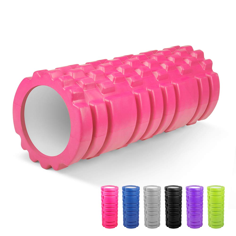Foam Roller@@ Trigger Point Fitness Foam Roller Deep Tissue Muscle Massage Roller Lightweight Hollow Yoga Pilates Roller for Relax Muscles@@ Balance Exercises@@ Physical Therapy@@ Pain Relief (Rose re