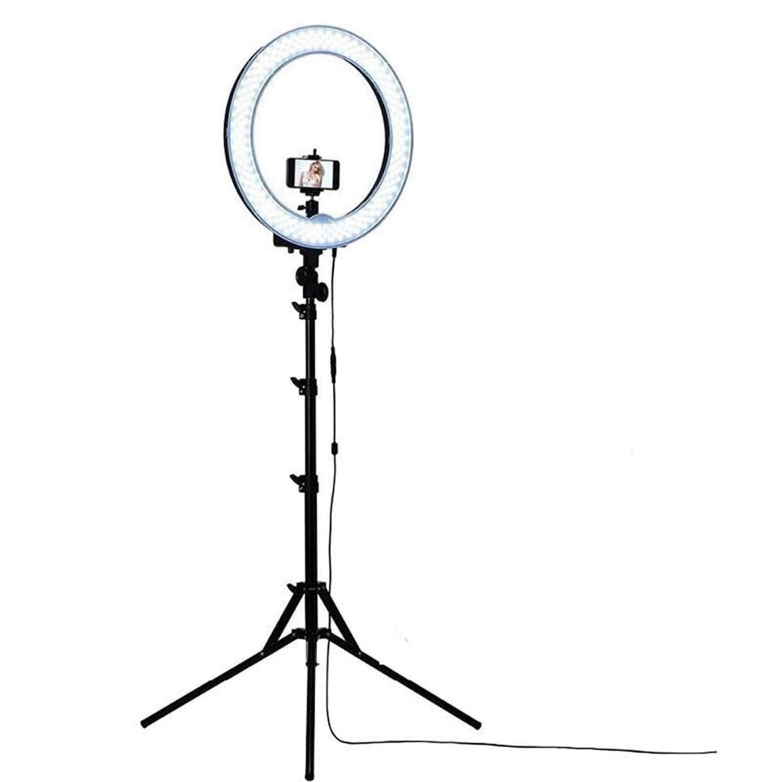 Phone Camera Photo LONG LED 5500K Photography Dimmable Ring Video Light Lamp With Moon Mirror/Tripod Stand