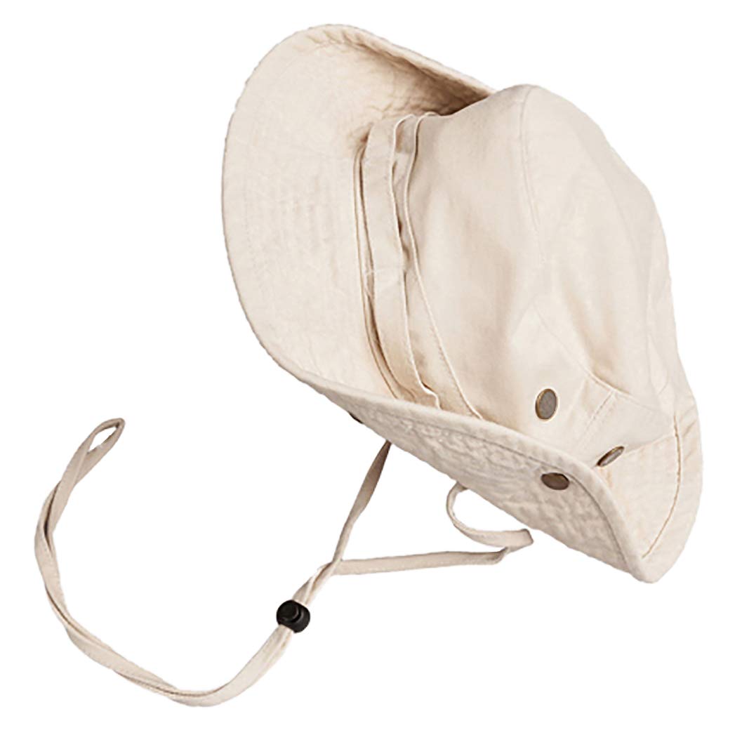 Flipper Premium Cool Cotton Outdoor Sport Sun Protection Foldable Jungle Hunting Fishing Safari Bucket Booney Boonie Hat Cap, Light Beige,