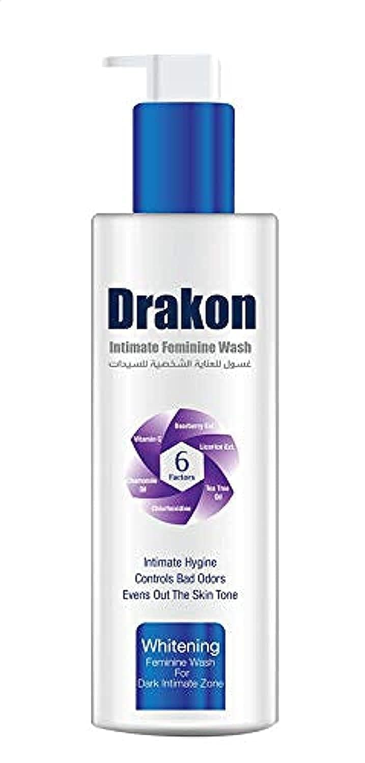 Drakon Intimate wash 200ml Antibacteria & Antifungal Refreshing | PH Balanced | Evens out Skin Tone Reduces Dark Spots