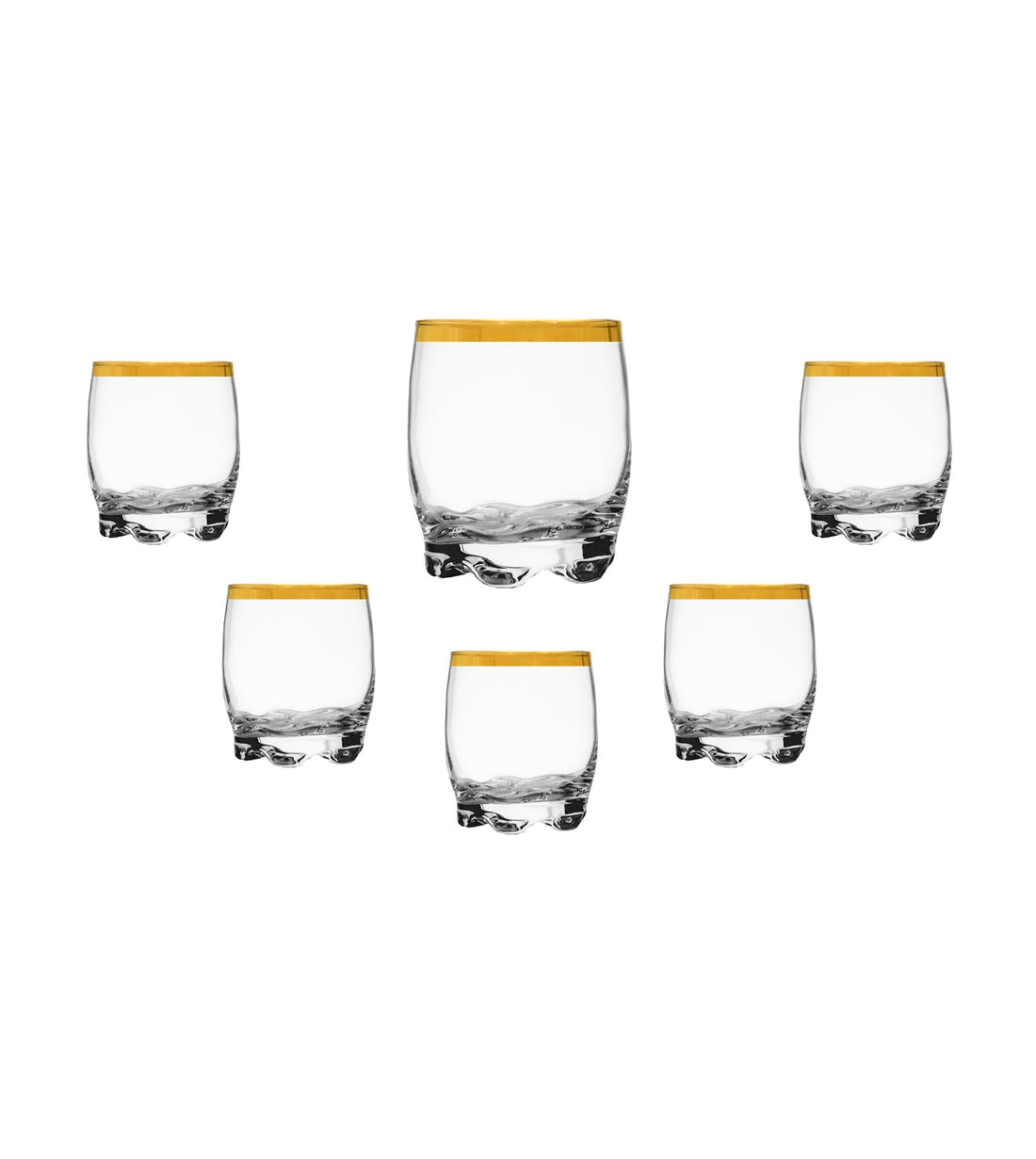 ADORA Glass/Golden Rim / 6 Pcs / 290 cc - 9.75 Oz/Elegant design, Trusted Brand, Attractive shape of Water, Soft Drink, Sparkling Drink, Smoothies, Juices