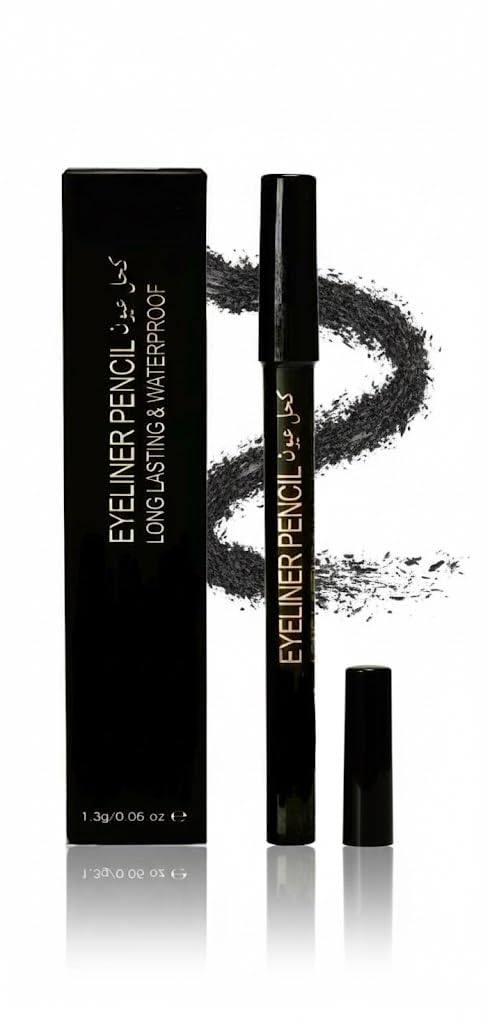 1PCS EYELINER PIENCIL 12 HR WEAR WATERPRROF and Long Lasting Eyeliner Smooth and Creamy Formula Eye Makeup Colour BLACK -Soft & Creamy