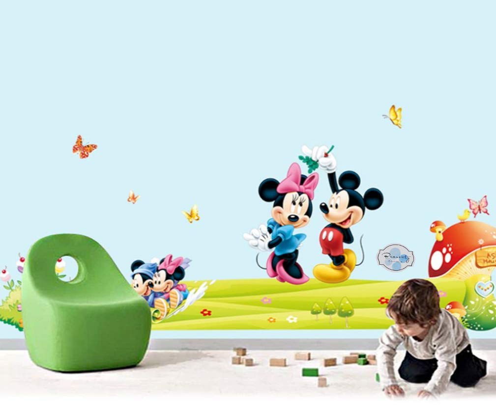 Beauenty Wall Stickers for Kids Room Mickey Mouse Stickers Mickey Decal on Wall for Kids Home Decor