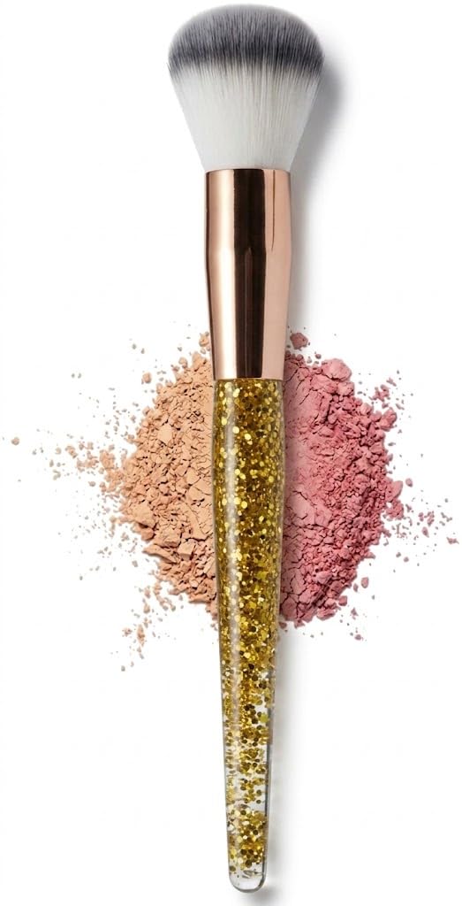 Blush Powder Makeup Brush for Blush & Bronzer, Works Best With Powder,1PC- CYRISTAL YELLOW HAND color