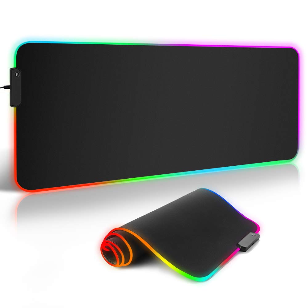 Archeer Thick Anti-Slip Rubber Base Waterproof Xxl Rgb Led Extended Large Gaming Mouse Pad For Pc Desktop Macbook Laptop (800X300X4Mm)