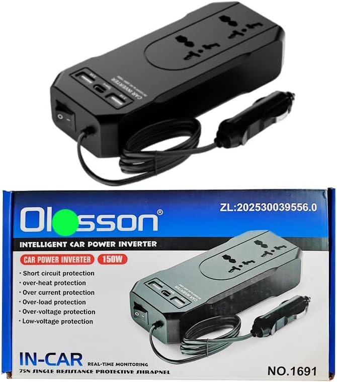 Nesmah Store 150W High Power Car Power Inverter Adapter - 12V/24V to 220V Fast Charger with USB (Code:969)