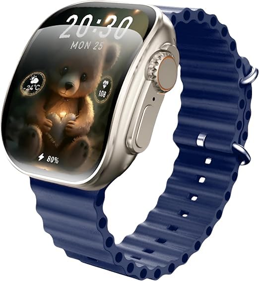 X10 Ultra3 Curved Screen Smart Watch NFC, Elegant Design 49MM, Fitness Tracker, Calls Wireless Charging, wearfitpro mobile app in IOS & android store, for men and women (Blue)