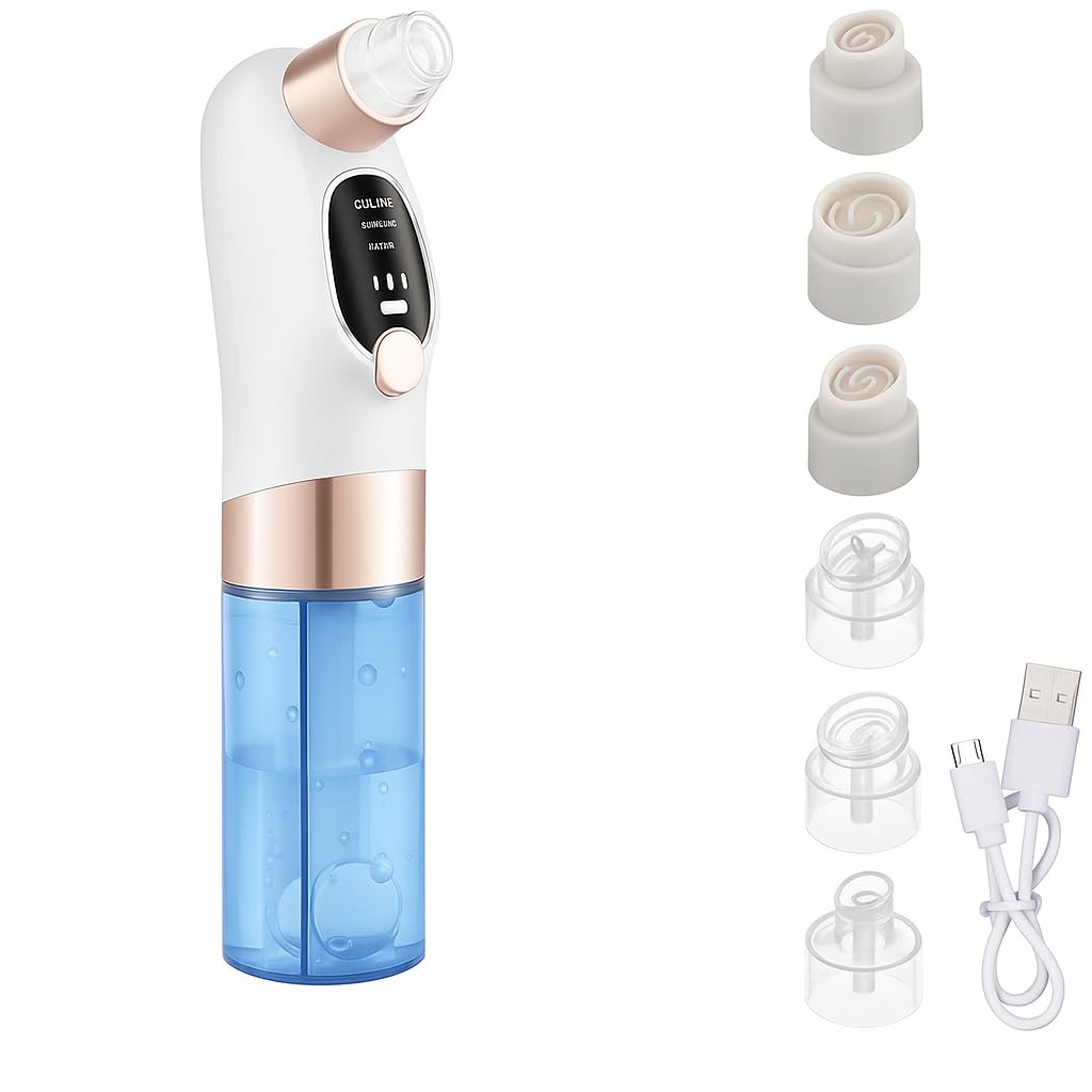blackhead remover vacuum cleaner, Electric Facial Cleaner for Acne, Pimples, Blackheads – Water Cycle System for Deep Blackhead Removal (White)