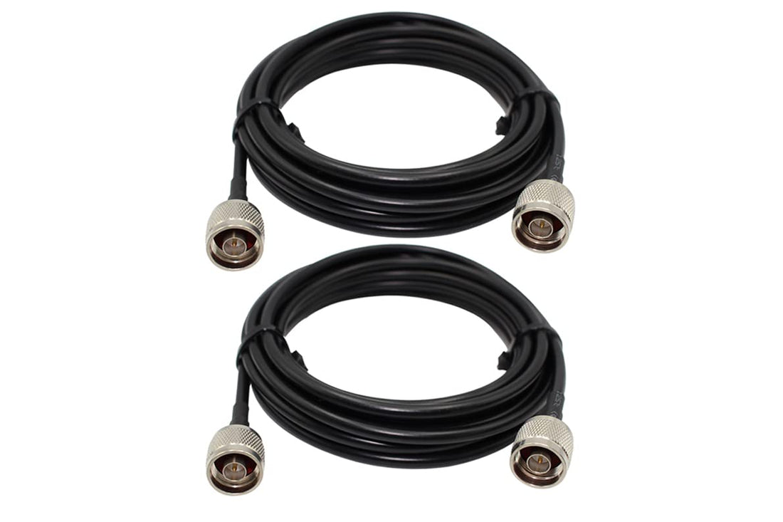25ft x2 Low-Loss SRF240 Coaxial Extension Cable (50 Ohm) N Male to N Male Connector Coax Cables for 3G/4G/5G/LTE/ADS-B/Ham/GPS/WiFi/RF Radio (25ft x2)…