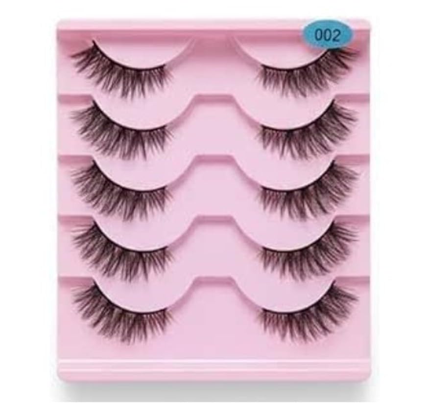 Cat Eye Lashes 5PAIRS - Natural Eyelashes Short Wispy Lash Strips Volume False Eyelash Cateye - (N02)