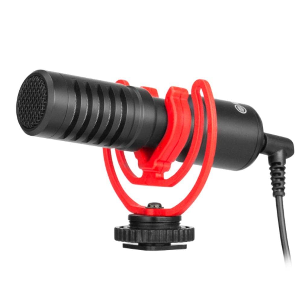 Boya BY-mm1+ Plastic Microphone On Camera With Smart Design And Fur Windscreen For Laptop - Multi Color