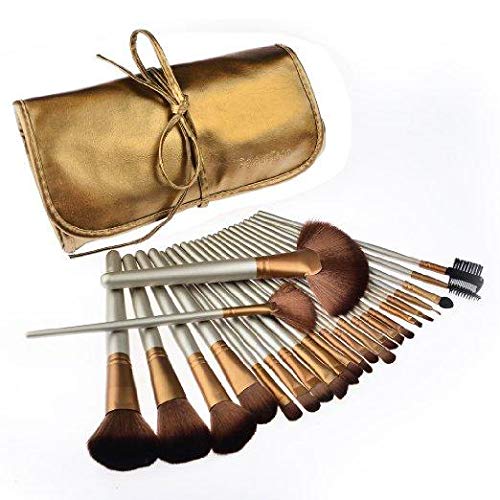Makeup Brushes 24pcs Cosmetics Brushes Set Synthetic Kabuki Professional Brush Kit Cream Contour Face Powder Foundation Eyeshadow Golden
