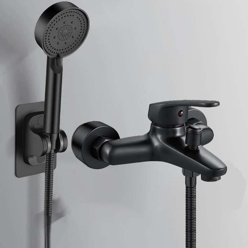 Matte Black Shower and Tub Mixer Set - Complete Shower System Includes Mixer Faucet, Multifunctional Hand Shower Headset, Flexible Hose and Wall Mount - Modern Rustproof Design for Modern Bathrooms