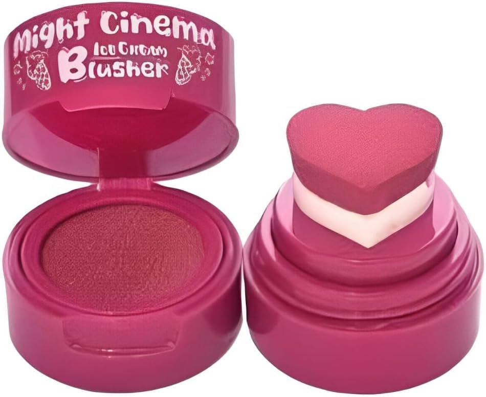 Happy home Chic ice cream blush with heart shaped sponge, best finish ever (104, One size)