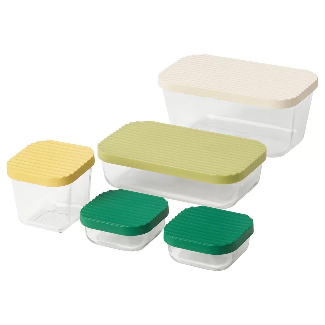 Digital Shoppy HAVSTOBIS Food container with lid, set of 5, transparent/multicolour