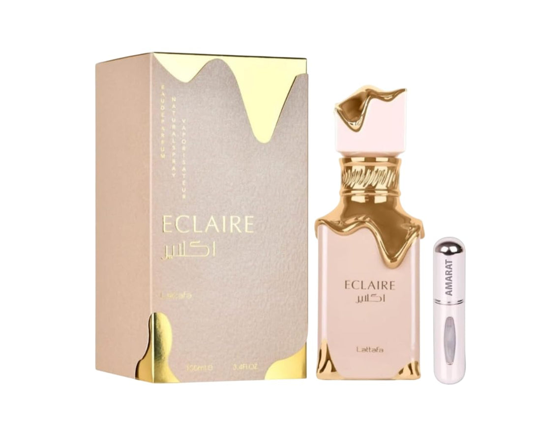 Eclaire Perfume 100 ml, Long Lasting Arabic Perfume for Women, Eau da Parfum Imported from Dubai, Includes 5ML Refillable Atomizer, Floral and Sweet Fragrance (Eclaire.)