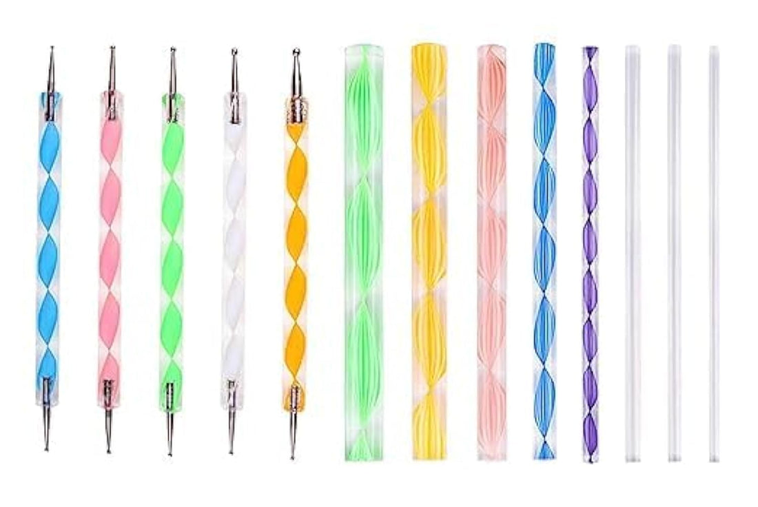 Mandala Dotting Tools for Painting, Rock Paint Kits, Nail Art, Polymer Clay, DIY Supplies with Ball Stylus Dot Pen, Metal Modelling Ball Tool 13 PC (8 Pcs Mandala Tool & 5 Pcs Dotting Tool)