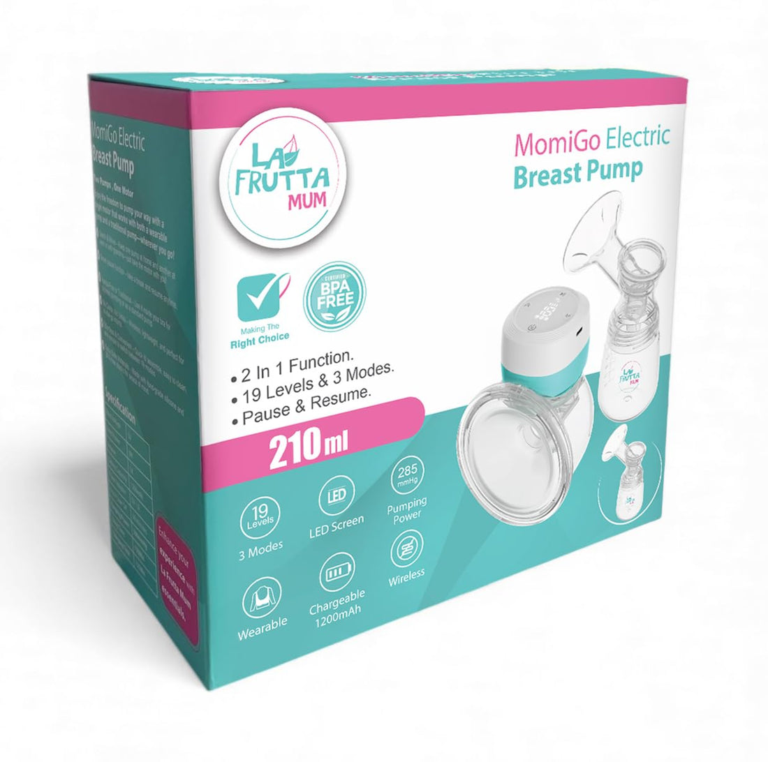 MomiGo 2-in-1 Electric Breast Pump – Wearable & Classic Use, 19 Levels & 3 Modes, LED Screen, Smart Pause Function, Rechargeable 1200 mAh Battery, 300 mmHg Power, 210 ml Bottle, BPA-Free