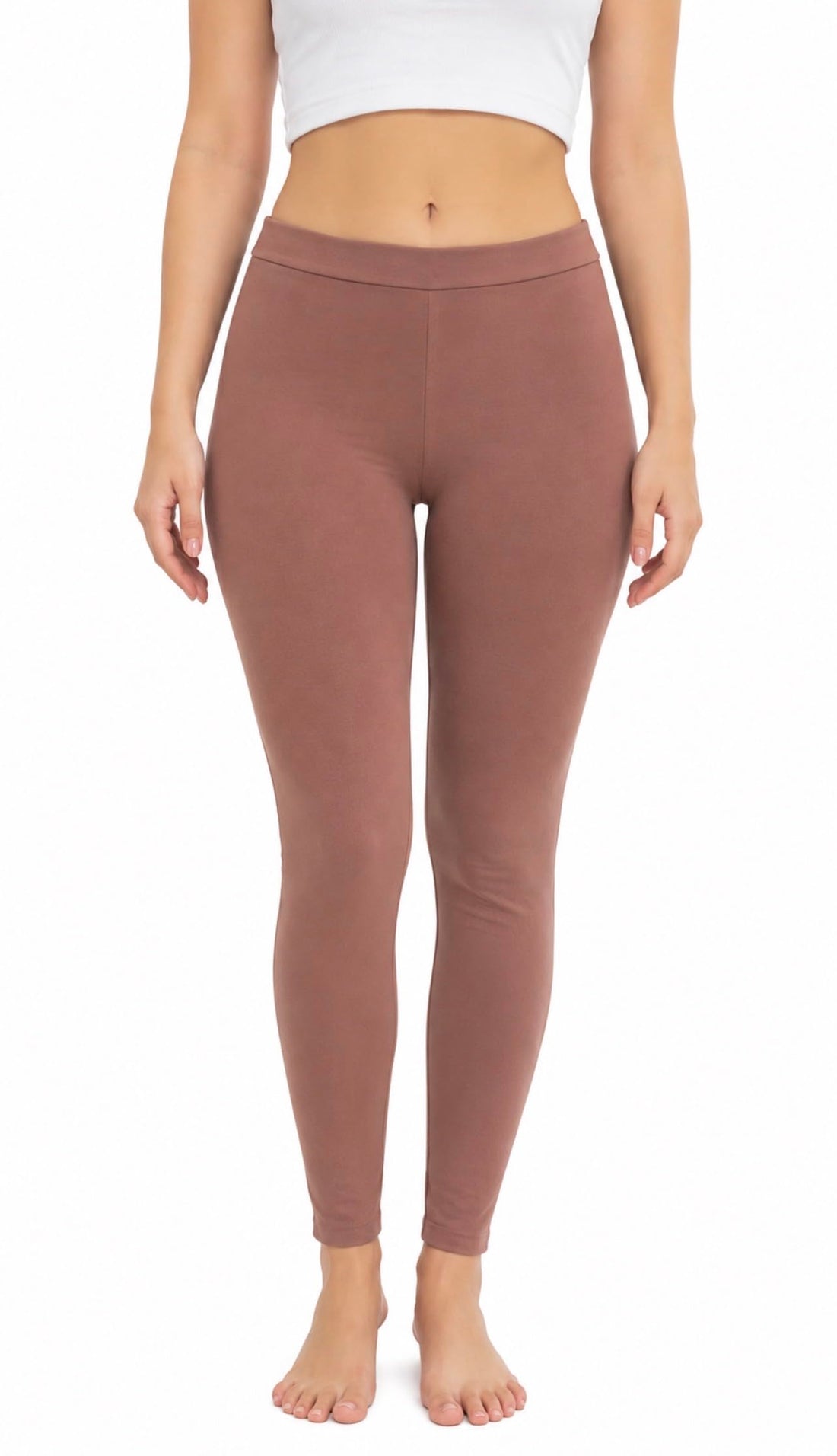 Women's Cotton Leggings, Brown, Size XL