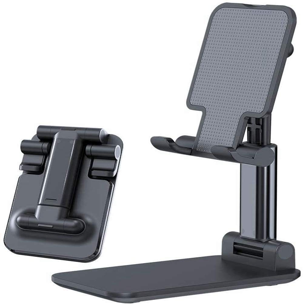 Adjustable and Foldable Cell Phone Holder for Most Smartphones, Black