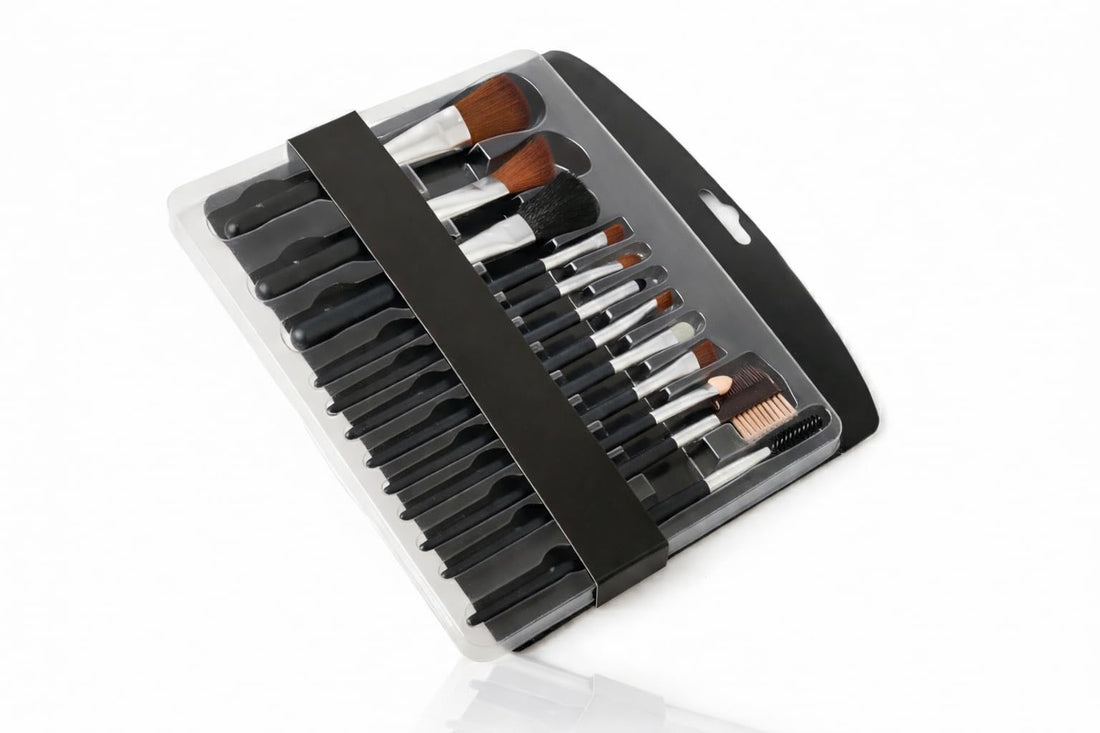 Professional Makeup Brush Set, 12 Pcs, Black, Soft Bristles, Metal Handles, with Eyebrow Comb, for Foundation Powder Eyeshadow